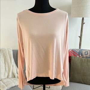 All in Motion Navy Long Sleeve Tee Soft Cotton Relaxed Fit